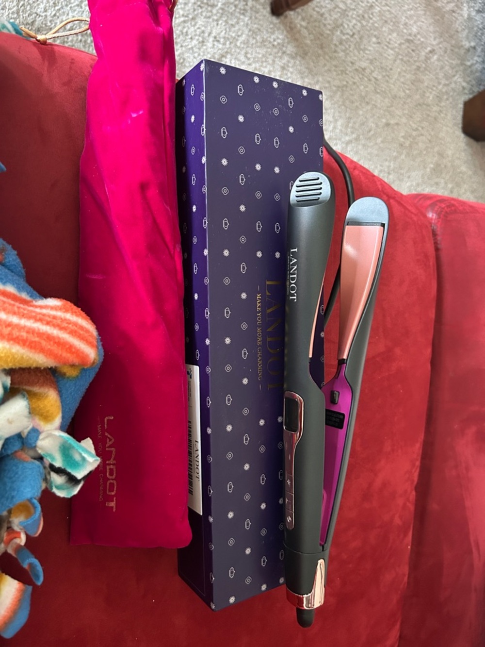 LANDOT Pink and Gray Professional Hair Straightener